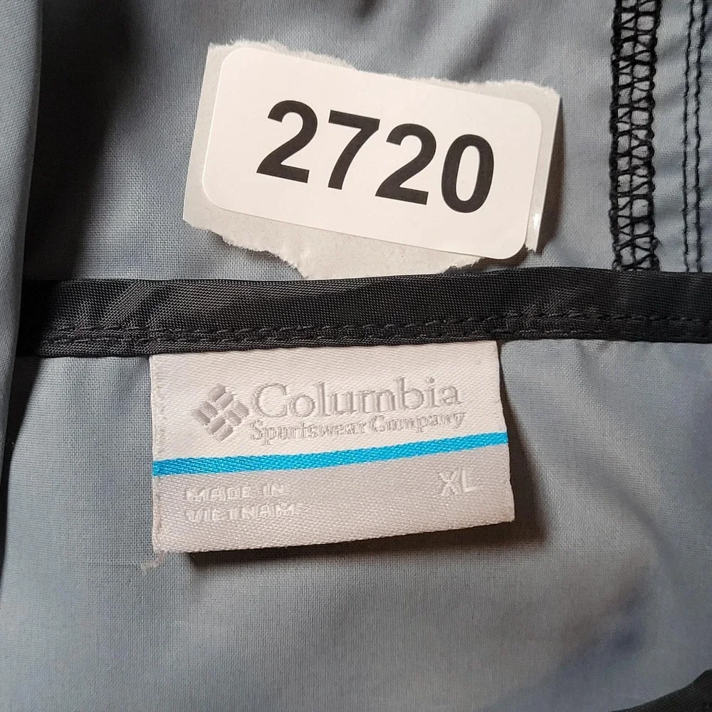 Columbia Jacket Youth XL Black Omni-Heat Hooded Windbreaker Full Zip Lightweight